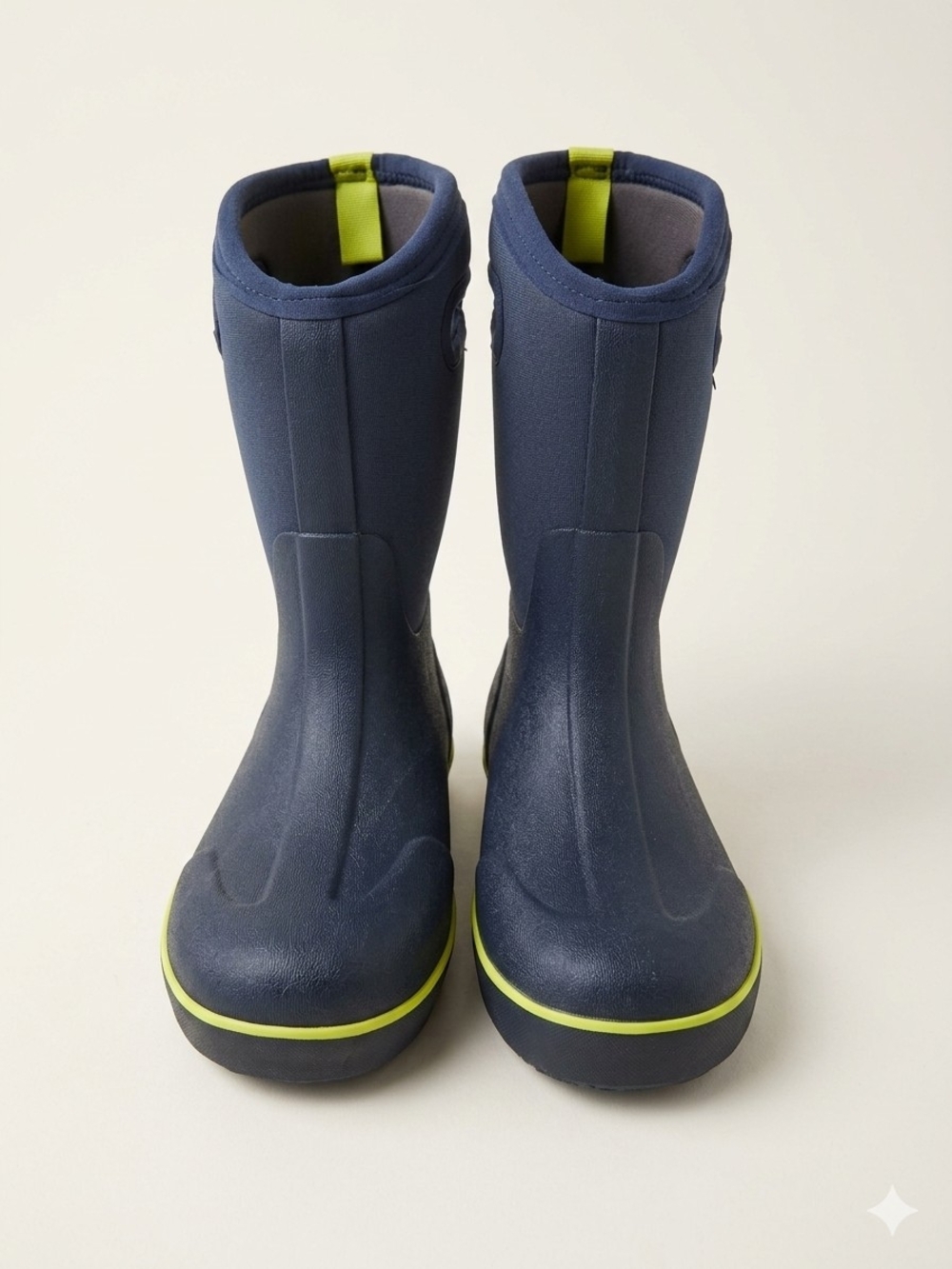 Bogs Navy Pull-On Rain Boots Unisex Kids US 2 Youth Mid-Calf Rubber Round Toe